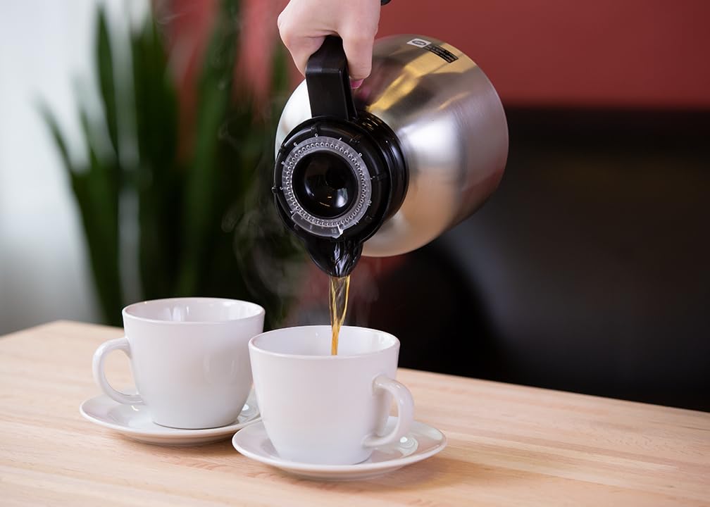 Service Ideas Brew N' Pour Carafe, Dial/Timer Lid, 64.2oz, Vacuum Insulated
