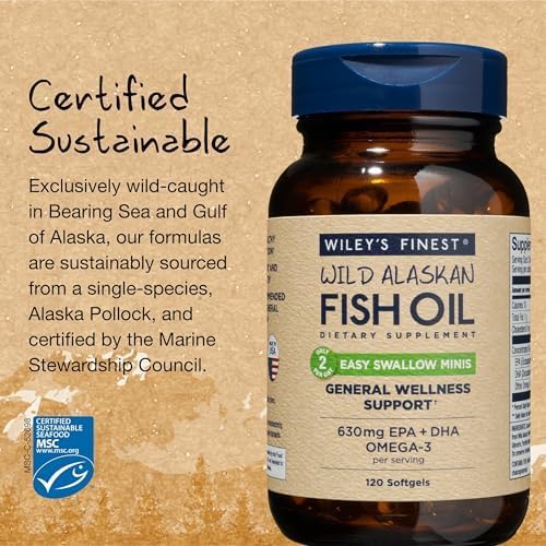 Wiley's Finest Wild Alaskan Easy Swallow Minis, 120 Count (Pack of 1)