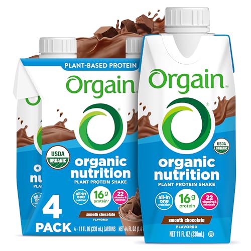 Orgain Organic Nutritional Vegan 16g Protein Shake, Vanilla, 11 oz, 12pk | Ready to drink plant based protein, meal replacement, 21 vitamins & minerals, fruits & vegetables, non-GMO, gluten-free