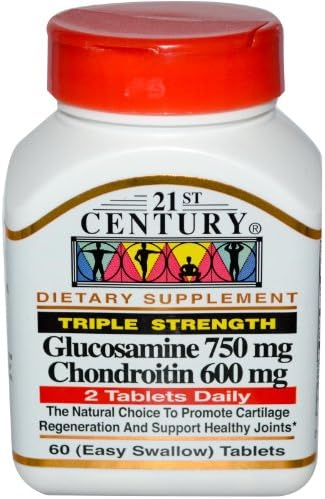 21st Century Glucosamine Chondroitin Triple Strength 750/600mg, 60 Count | Triple-Strength Glucosamine 750 mg & Chondroitin 600 mg, Joint