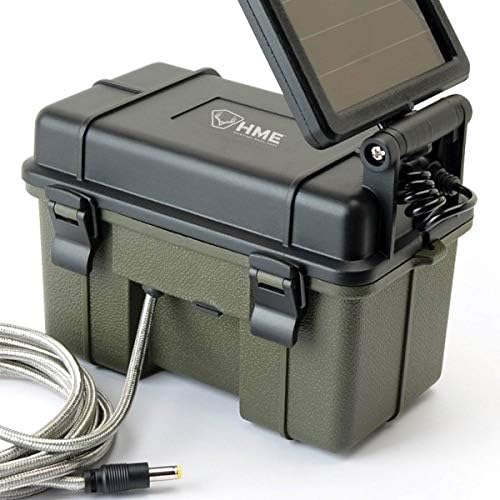 HME Trail Camera 12V/Solar Auxiliary Power Pack Durable Weather-Resistant Housing Easy Installation & Versatile Compatibility, Black | Weather-resistant housing, Easy installation