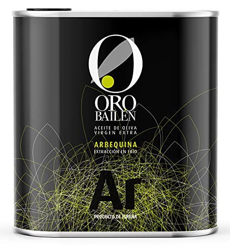 Oro Bailen Reserva Familiar Arbequina Extra Virgin Olive Oil 84.5 fl oz (2.5L Tin) | Virgin Olive Oil from Arbequina Olives | Best Olive Oil Tin for