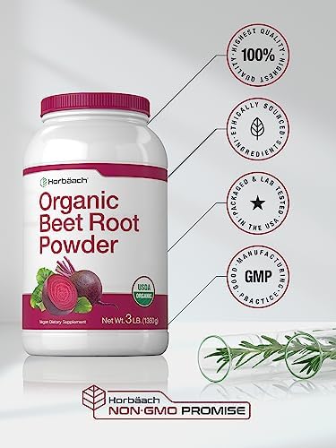 Horbäach Organic Beet Root Powder | 3lb Bulk Supplement | Raw Superfood