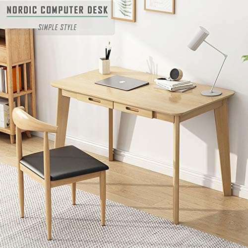 IOTXY Solid Wood Writing Desk - Home Office Laptop Computer Table, Walnut
