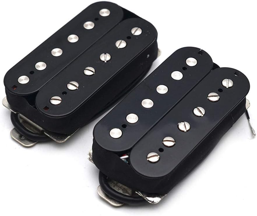 SAPHUE Alnico 5 Humbucker Pickup Double Coil Electric Guitar Pickups Set with Neck and Bridge with Prewired and Screws Parts Accessories Kit Black