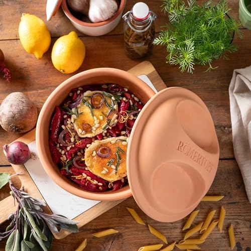 Romertopf 15005 Clay Roaster | Non-Stick Dutch Oven | Healthy Pot Cooking | Clay Baker | Versatile Cooking Vessel - 2.1 Quarts (2 Liters) 2-4 People
