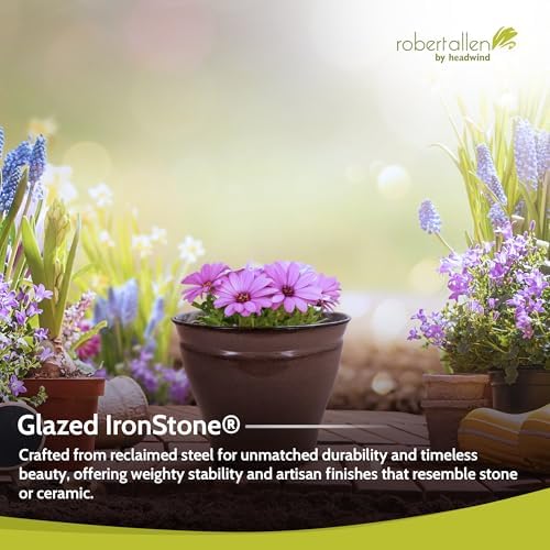 Headwind Glazed Ironstone Avery Collection Decorative Plant Pot – 6" Midnight Sapphire Glazed Decorative Pot – Lightweight & Durable Flower Pots