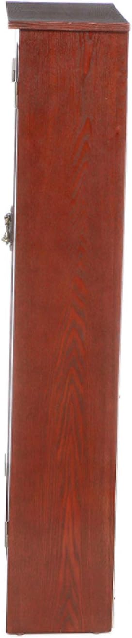 SEI Furniture - Window Pane Media Cabinet - Cherry - Transitional Design, Brown Glass and Wood - Ideal for Home Office, Living Room (MS1073)