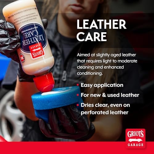 Griot's Garage Leather Care Spray, Car Seat Cleaner and Conditioner for Upholstery, Furniture, Clothing, and More, 10994, 22oz