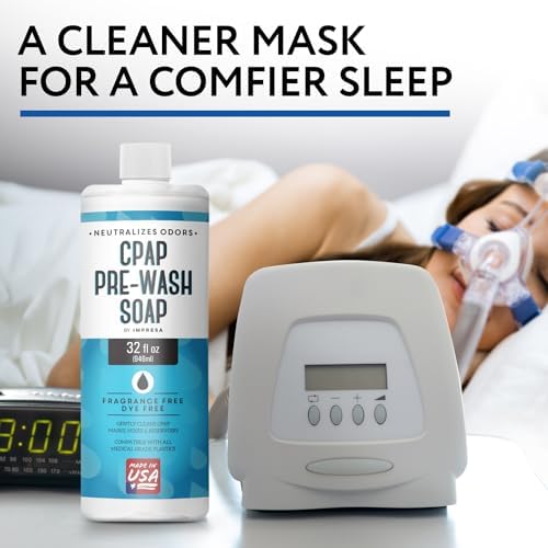 IMPRESA Concentrated CPAP Prewash Soap - 32 Fl Oz - Clear Formula, Unscented Soap - Odor Removal, Respiratory Equipment Cleaner - Gentle on Equipment