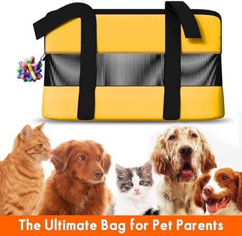 17" Soft Sided Cat and Dog Pet Carrier Bag for Travel with Bonus Toy Ball - Ideal and Compatible for Small Cats and Dogs - Versatile and TSA Airline