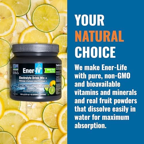 Ener-IV Electrolyte Drink Mix, Natural Flavors - Mixed Berry, 45 Servings