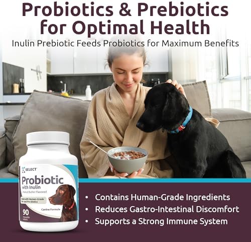 K9 Select Pet Probiotics for Dogs with Inulin – Dog probiotics for Digestive Health & Gut Support with Digestive Enzymes for Dogs
