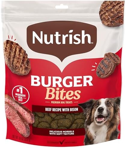 Nutrish Burger Bites Dog Treats, Beef Recipe, 12 oz. Pouch (Rachael Ray)