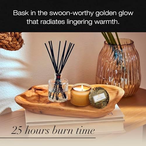 Voluspa Baltic Amber, Petite Candle Jar, 3.2 Ounce, 25 Hour Burn Time, Coconut Wax for Clean Burning, Handcrafted in the USA