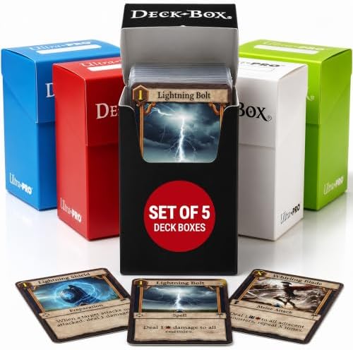 Ultra Pro Multicolor Deck Box – TCG Card Storage Box for Pokemon, Magic The Gathering & YuGiOh – Holds 80 Sleeved Cards
