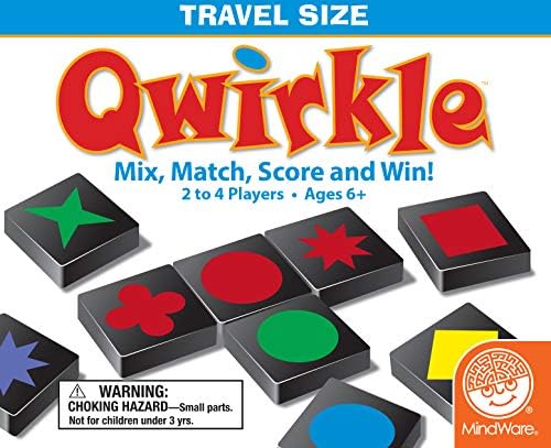 Mindware | Qwirkle: Travel (NEW) | Board Game | Ages 6+ | 2-4 Players | 45 Minutes Playing Time