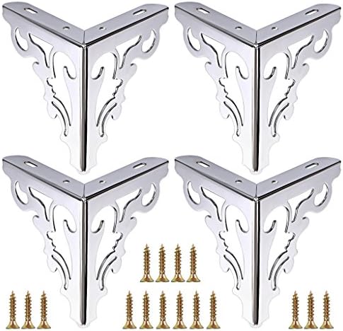 OwnMy 4PCS Metal Furniture Legs Feet, Modern Sofa Cabinet Legs for Repairs | 15cm / 6 Inch Sofa Legs for Dresser, Wardrobe, Tea Table, Worktop, Shelves, Bed, Weight Capacity of 550 lbs Per Leg, Black