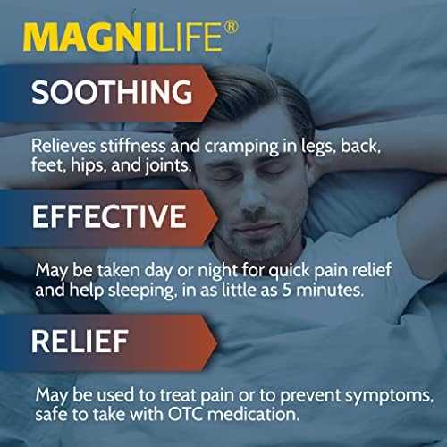 MagniLife Muscle Cramp Pain Relief Quick-Dissolve Tablets, 125 Count, Quinine-Free Homeopathic Medicine for Leg, Foot, Hip, Joint & Back Pain Relief