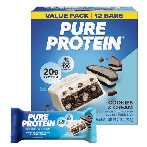 Pure Protein Chocolate Deluxe Protein Bars, 21g Protein, Gluten Free, 12 Ct