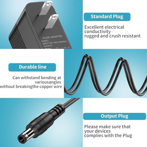 Power Cord for ProForm Elliptical Smart Strider 390 395 475 510 E, 480 490 500 600 LE, 400 700 510 EX