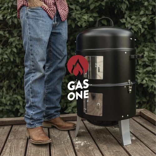 GasOne Vertical Smoker with Thermometer – 16 Inch Heavy Duty Charcoal Smoker – Multipurpose Charcoal BBQ Grill Smoker for Outdoor