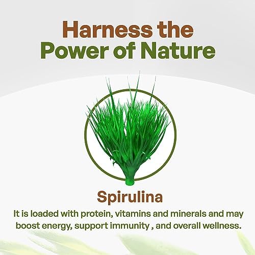 Organic Spirulina Powder, Herbal Supplement Superfoods, 16 Ounce | Pure Non-GMO Green Superfood with Antioxidants, Minerals, Fatty Acids, Fiber