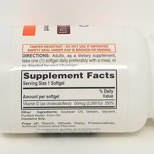 Rugby Vitamin D3 (2000 IU) - 100 Softgels