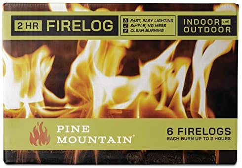 Pine Mountain Traditional 2-Hour Firelogs, Long Burning Fire Log 6 Pack