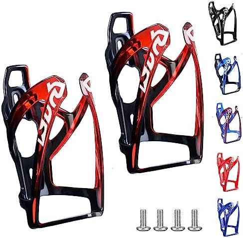 Suruid Bike Water Bottle Cage Ultra-Light Bicycle Bottle Holder Universal Bike Cup Holder Rack for Bicycle, Cycling, MTB, Road/Mountain Bikes 2 Pack - Black