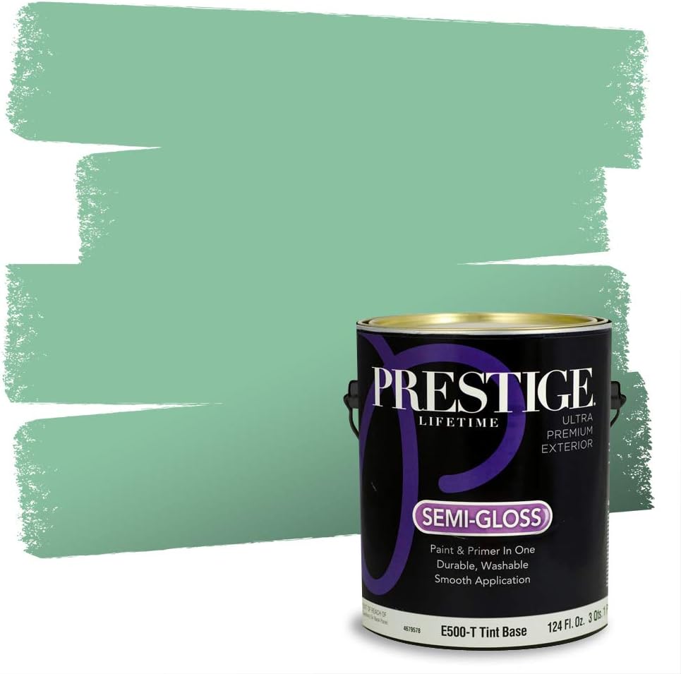 PRESTIGE Paints Exterior Paint and Primer In One, 1-Gallon, Semi-Gloss, Comparable Match of Sherwin Williams* Electric Lime*