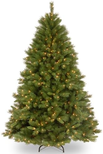 National Tree Company 7.5ft Pre-Lit Winchester Pine Christmas Tree | 500 Clear Lights, 1,198 Tips, Includes Stand, Artificial, Green