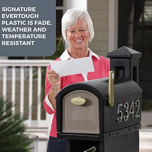 Step2 Mailmaster Hudson Mailbox, Magnetic Door, Large Newspaper Holder, Heavy-Duty, Weather Resistant, Post Mounting Hardware Kit Included, Black