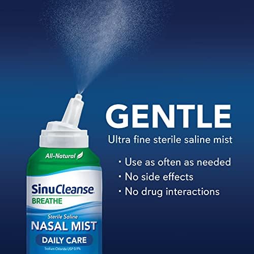 SinuCleanse Daily Care Sterile Saline Fine Mist Nasal Spray, 4.5 Oz