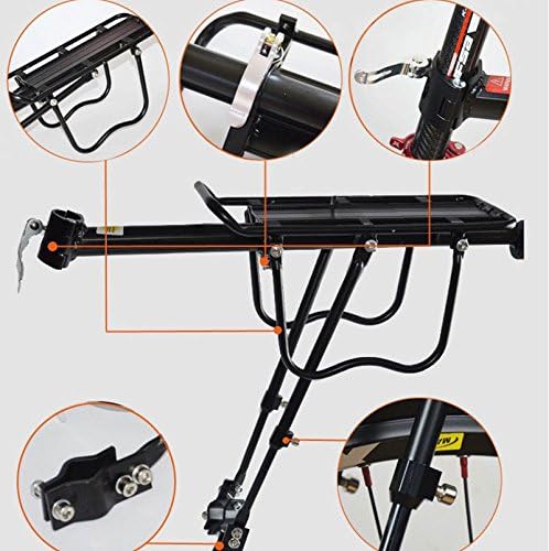 ThreeH Bicycle Rear Rack Adjustable Aluminum Alloy Bike Rack with Reflector | Adjustable, Aluminum Alloy, With Reflector, Quick-release