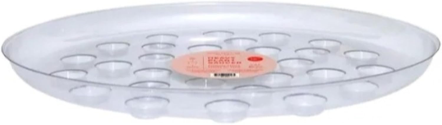 DS-1600 Heavy Gauge Footed Carpet Saver Saucer, 16-Inch Diameter, Clear , White