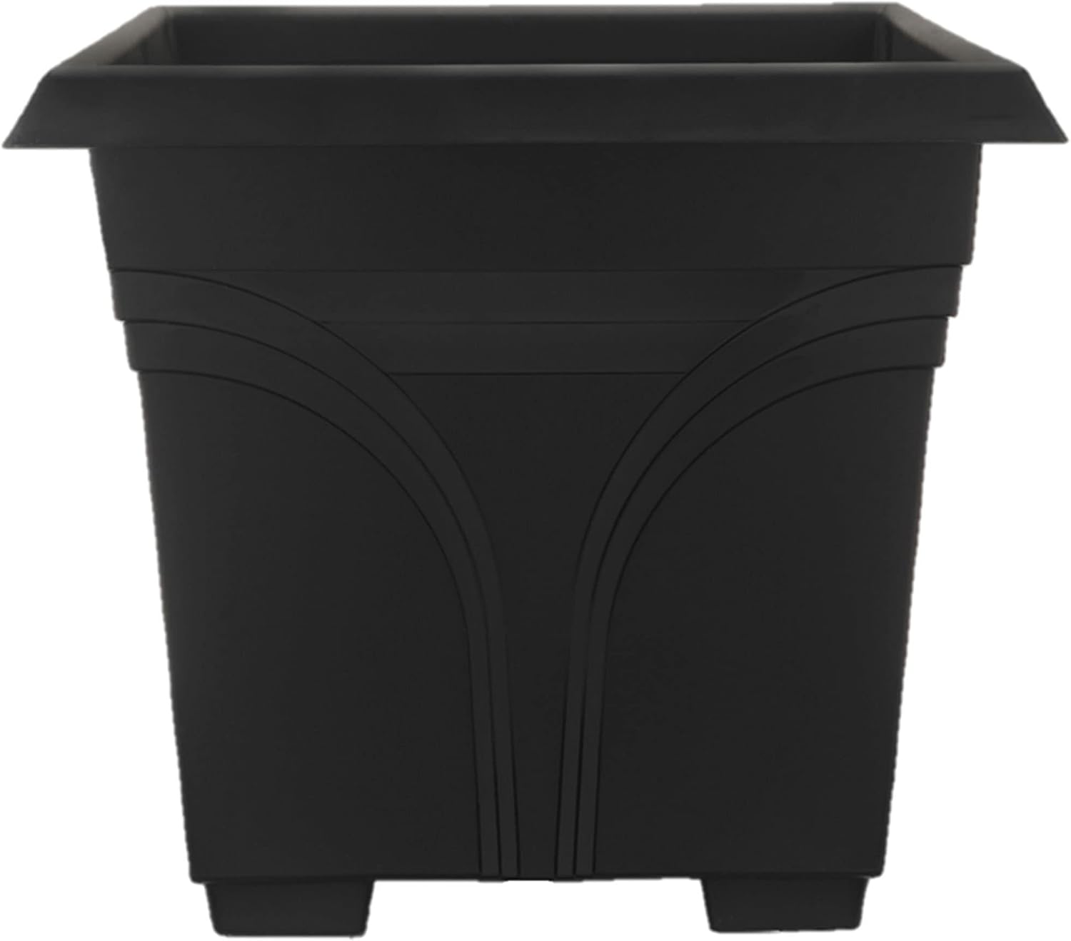 Southern Patio 36 Inch Medallion Weatherproof and Sunray Protected Plastic Hanging Windowsill Garden Box Planter with Drainage Holes, Black