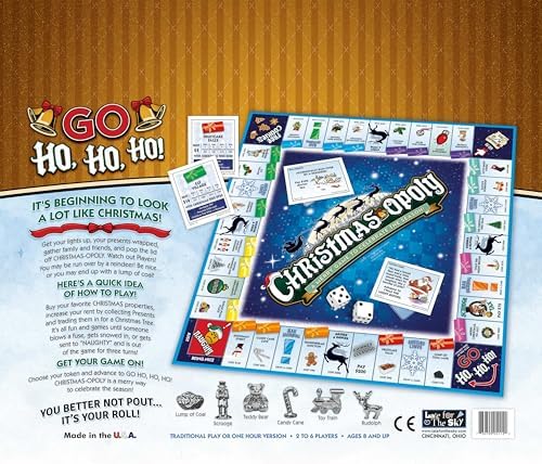 Late for the Sky Christmas-Opoly Board Game - Family Holiday Party Game for 2-6 Players, Ages 8+, Festive Collect-and-Trade Play