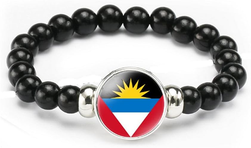 vmcoatdu National Flag Bracelet Elastic Rope Beaded Bracelet Support Your Country Travel Souvenir Gifts for Men Women
