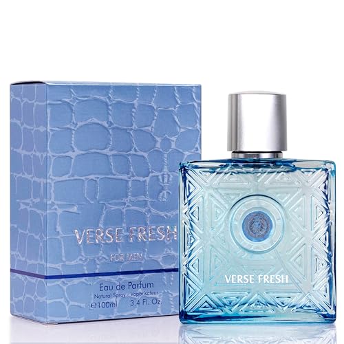 NovoGlow Verse Fresh for Men - 3.4 Fl Oz Eau De Parfum Spray for Men - Long Lasting Citrusy Floral & Woodsy Fragrance Smell Fresh All Day Long Gift