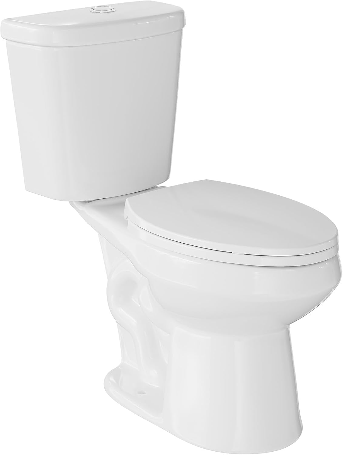 Two-Piece Toilets for Bathrooms, Comfort ADA Toilet with 19" Height, Elongated with Soft Close Seat, Power Flush 1.28 GPF