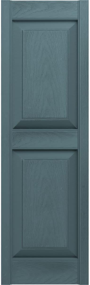 Ekena Millwork LP2S14X05500MG Lifetime Vinyl Standard Two Equal Panels with Raised Panel Shutters, 14 3/4" W x 55" H, Midnight Green, 1 Piece