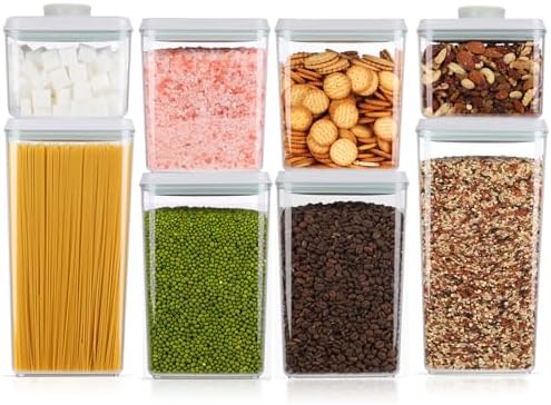 Melovom Pop Food Storage Containers Set Airtight Food Storage Containers with Pop Lids, Kitchen Pantry Organization and Storage, BPA Free, 2 x 2.8Qt