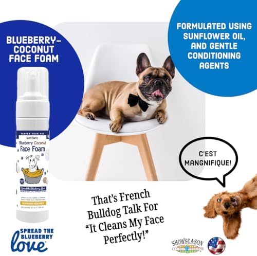 South Bark's Blueberry Facial® Pet Shampoo 12 oz. | Brightener & Tear Stain Remover | Long-Lasting Odor Eliminator | Cruelty-Free | Paraben-Free | Made in The USA