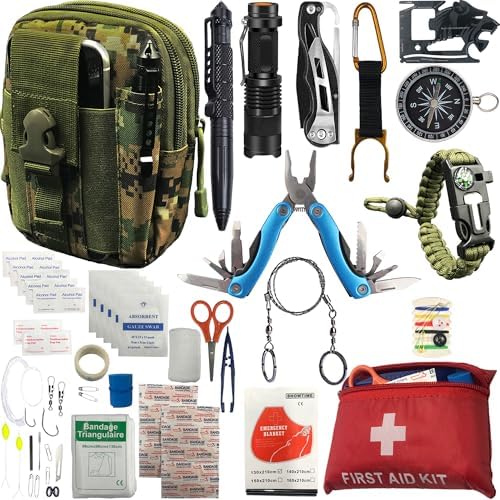 Survival Kit with Emergency Gear for Camping, Hiking & Outdoor Survival