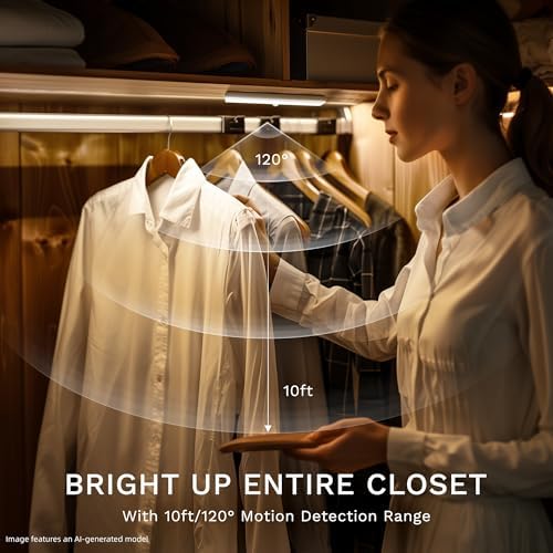 lexall 6 Pack Battery Powered Motion Sensor Lights Indoor, Closet Lights