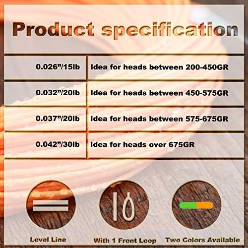 Maxcatch Fly Line Floating Shooting Line/Running Line with Front Loop, 20LB/30LB, .026’’ .032’’ .037’’ .042’’