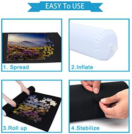 Becko US Puzzle Mat Roll Up with Drawstring Storage Bag, Felt Rollup Mat for Easy Transport & Storage