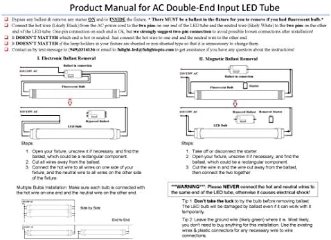 Flicker-Free Type B T8 LED Tube Light, 2FT, Warm 3000K, 85-265V AC | 24-Inch, F17T8, F18T8, F20T10, F20T12/WW Compatible, Double-End Powered, Frosted Cover, Not a Plug-and-Play