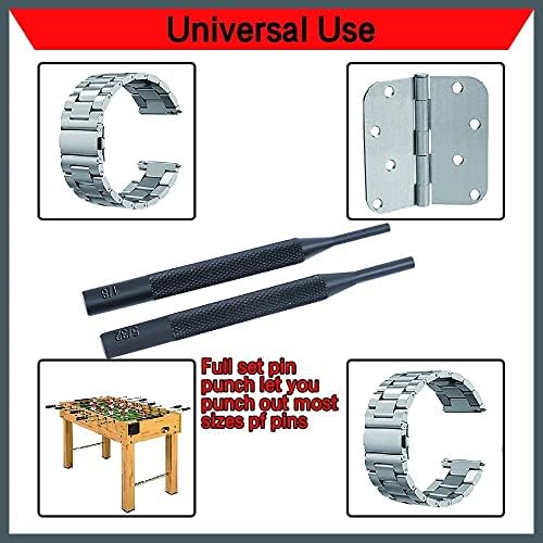 HORUSDY 8 Pieces Pin Punch Set, Kit Removing Repair Tool with Holder for Automotive, Watch Repair,Jewelry and Craft